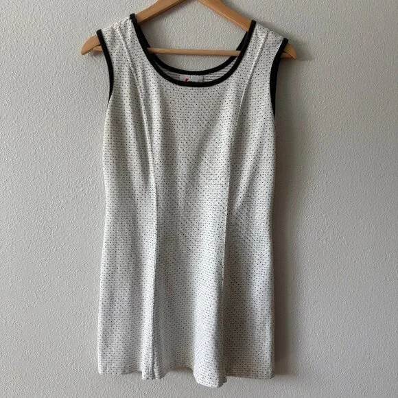 Vintage Vital White & Navy Blue Sleeveless Tennis Dress Size Medium - Picture 1 of 8